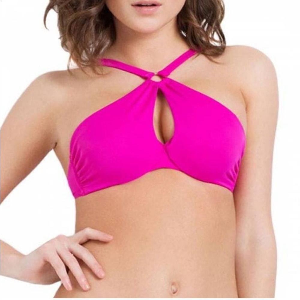 NEW L’Agent Agent Provocateur Adrina Bikini Top in Pink Size XS